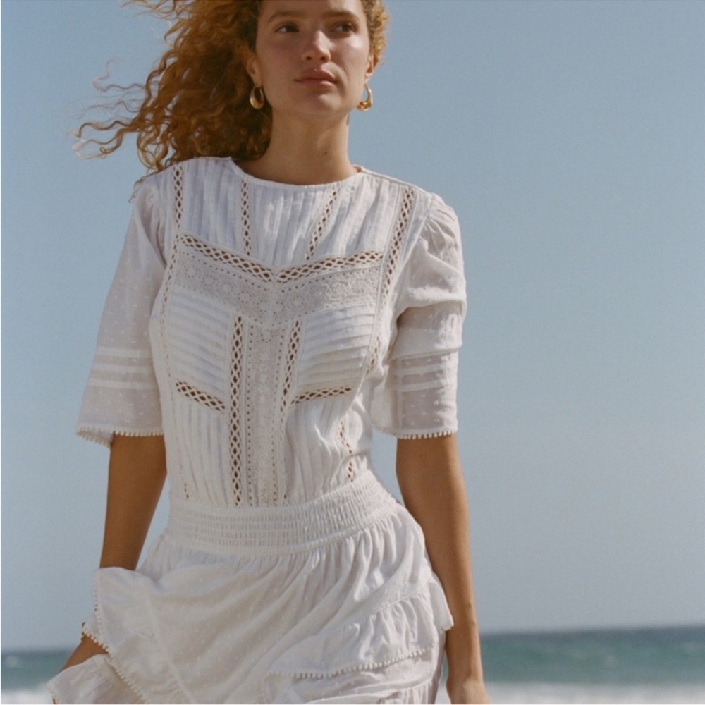 Abercrombie & Fitch White Lace-Detail Jumpsuit